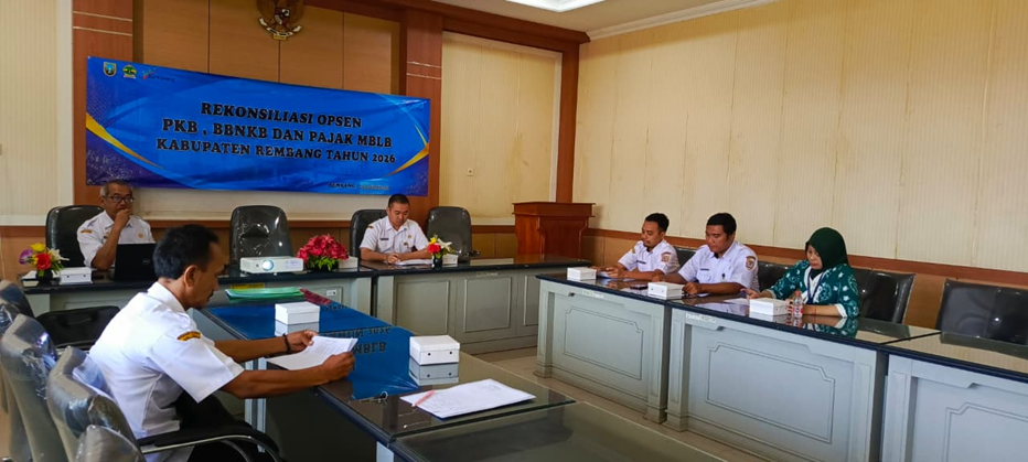 Perkuat Sinergi dan Pelayanan Non-Tunai, Tiga Instansi di Rembang Lakukan Rekon Opsen Pajak